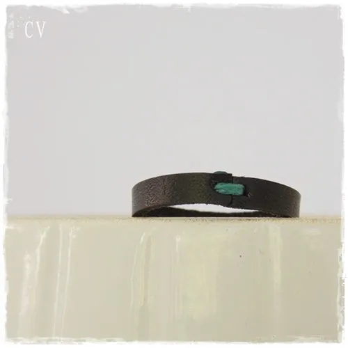Stackable Dainty Leather Ring