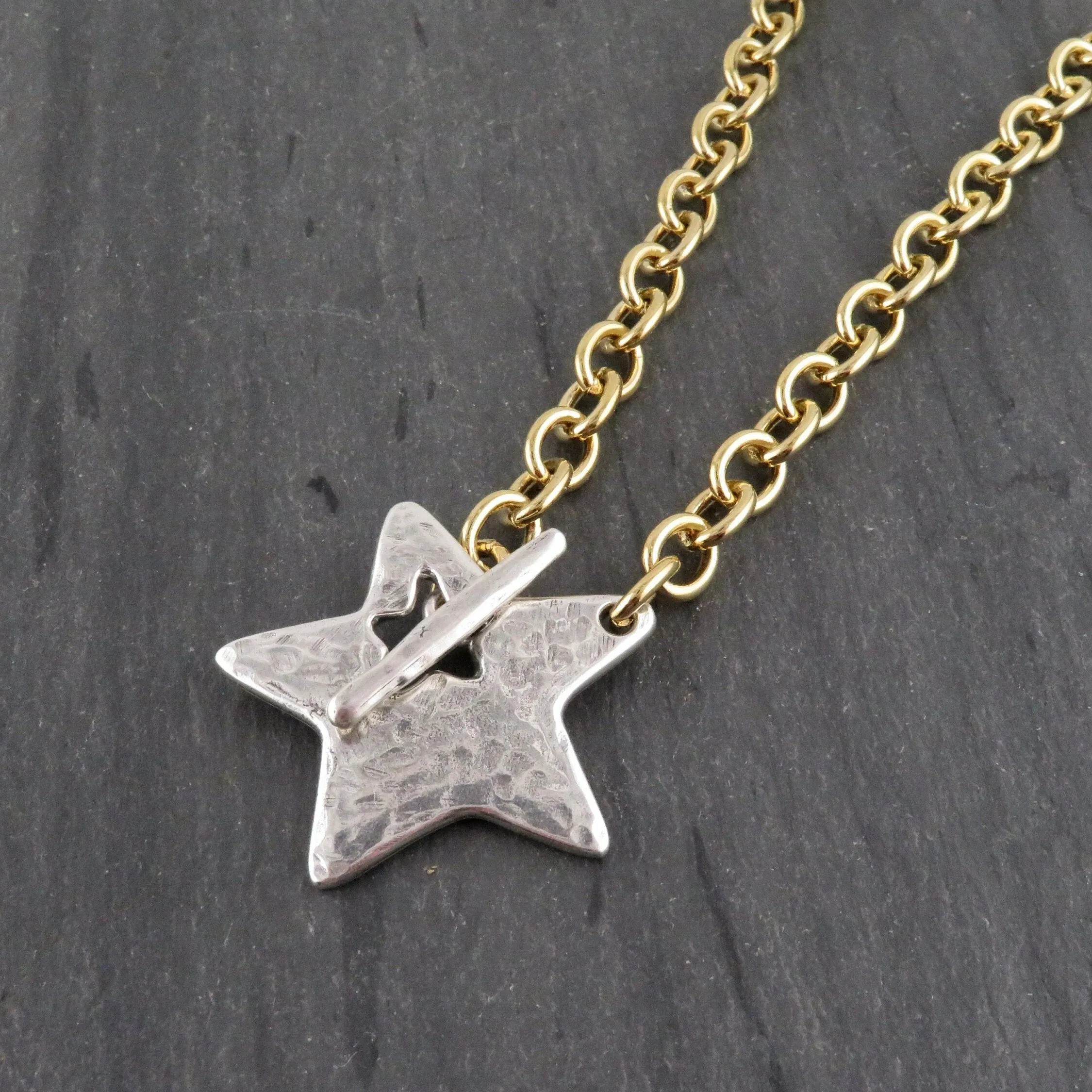 'Star in Front' Necklace - Mixed Metals