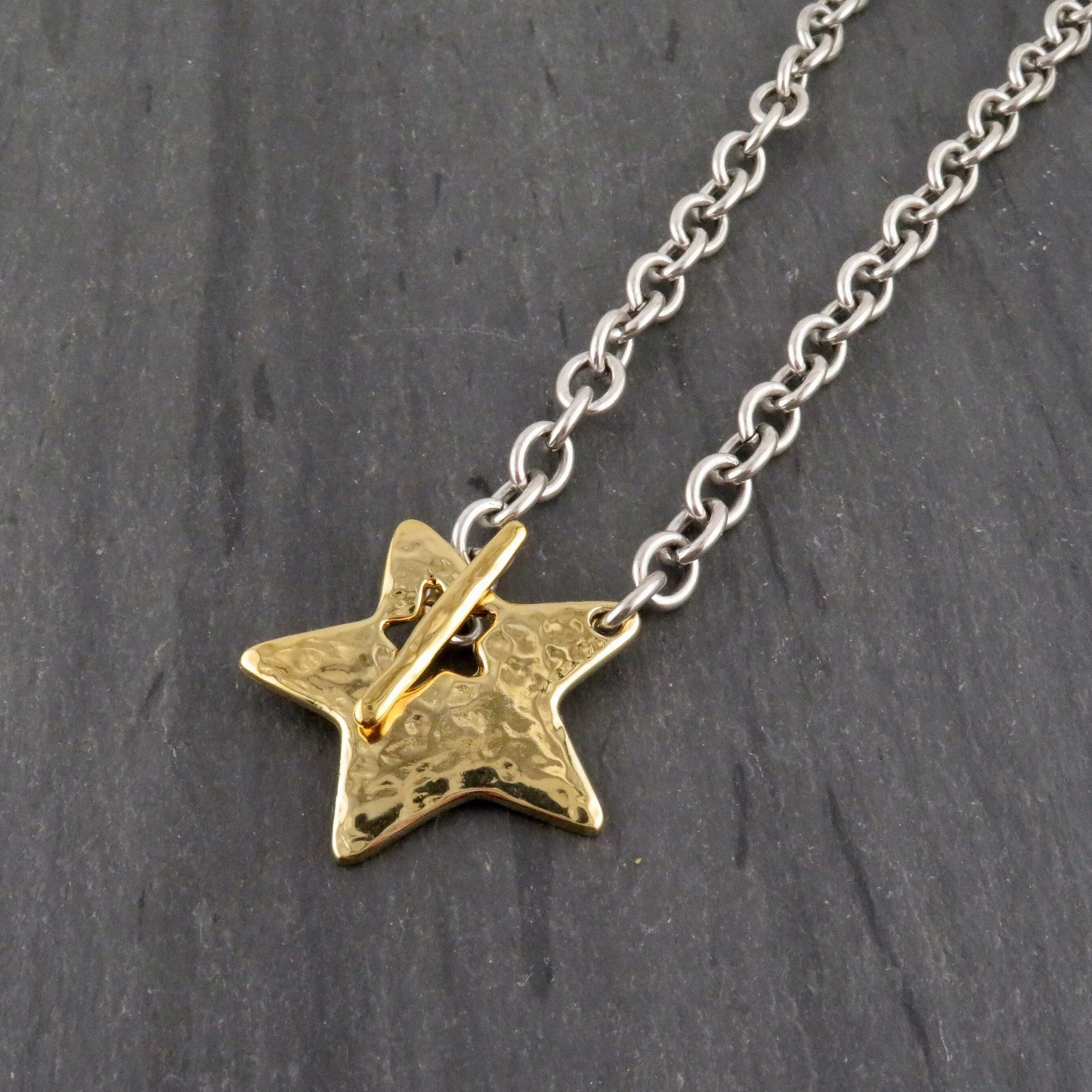 'Star in Front' Necklace - Mixed Metals