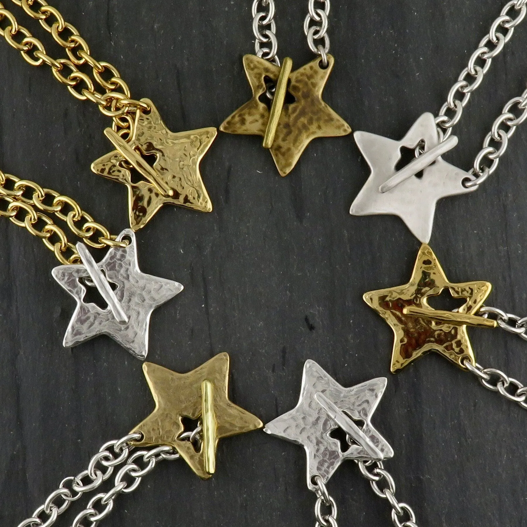 'Star in Front' Necklace - Mixed Metals
