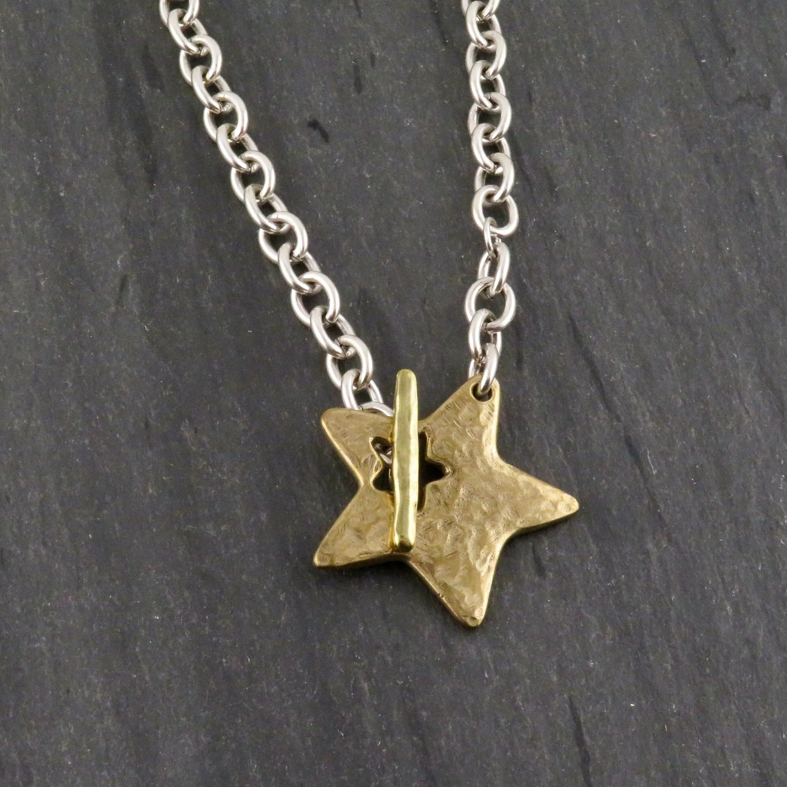 'Star in Front' Necklace - Mixed Metals