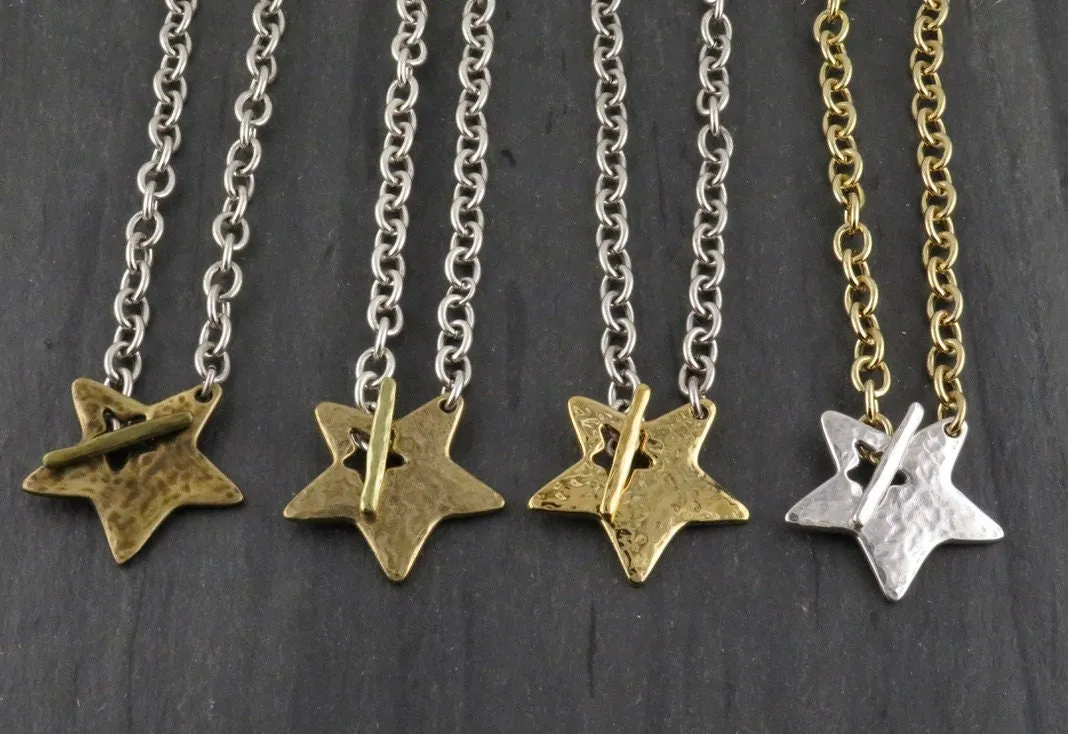 'Star in Front' Necklace - Mixed Metals