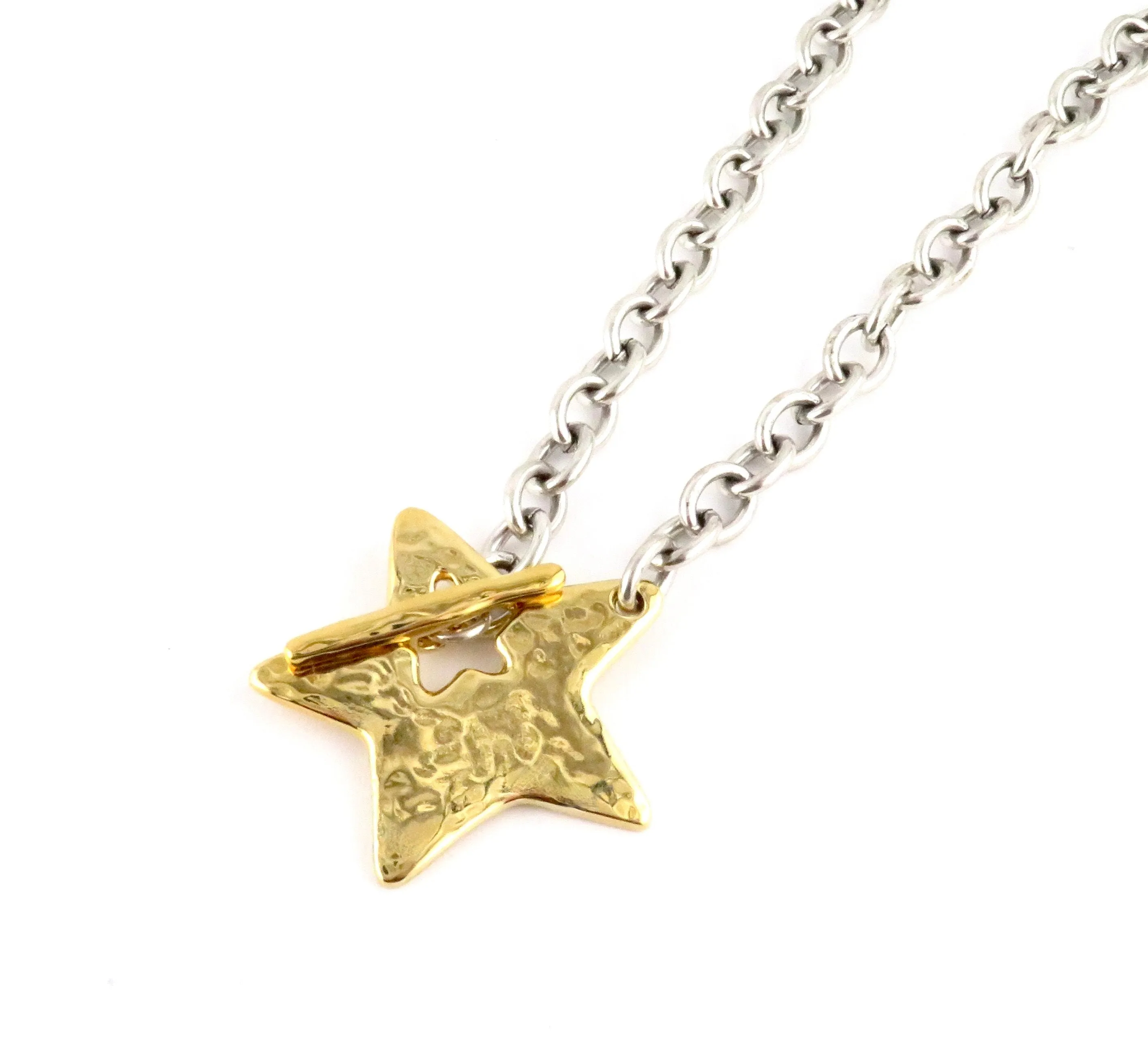'Star in Front' Necklace - Mixed Metals