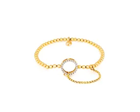 Stirata Gold Circle Bracelet with Chain