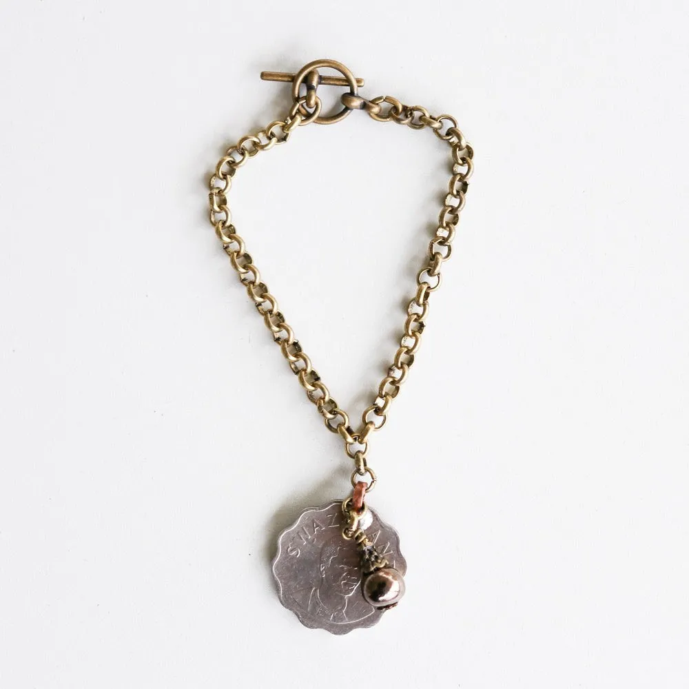 Swazi Coin Charm Bracelet