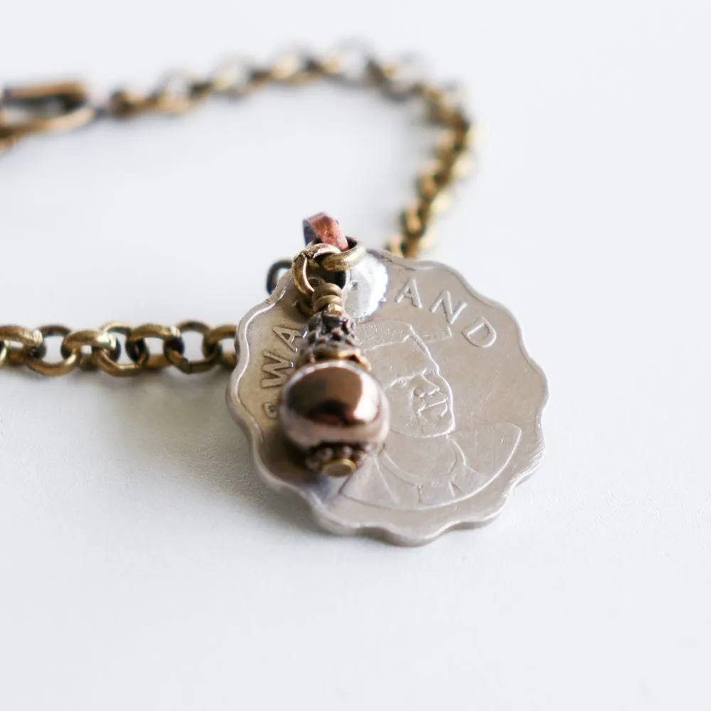 Swazi Coin Charm Bracelet