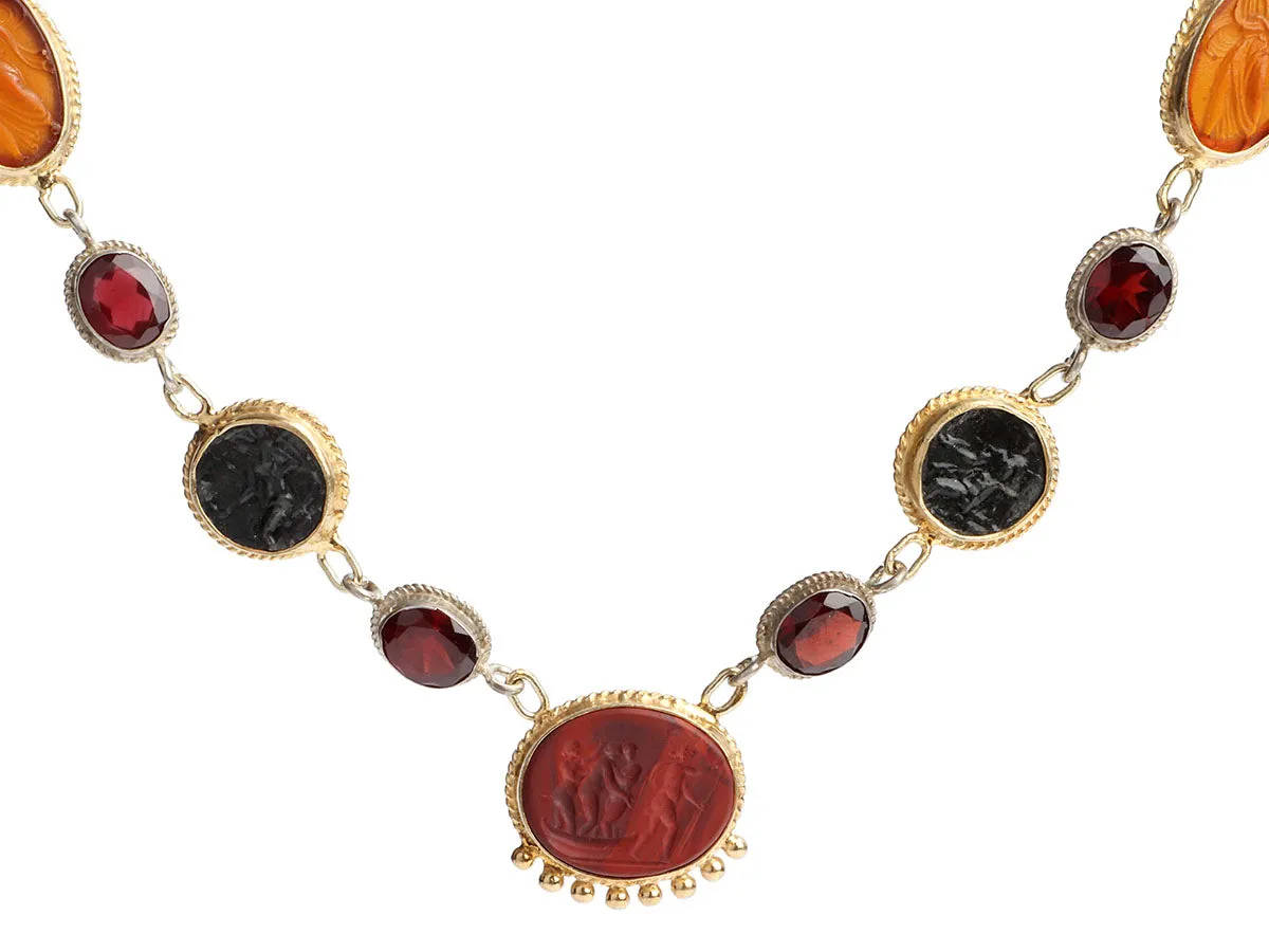 Tagliamonte 18K Gold-Plated Garnet Venetian Cameo Necklace