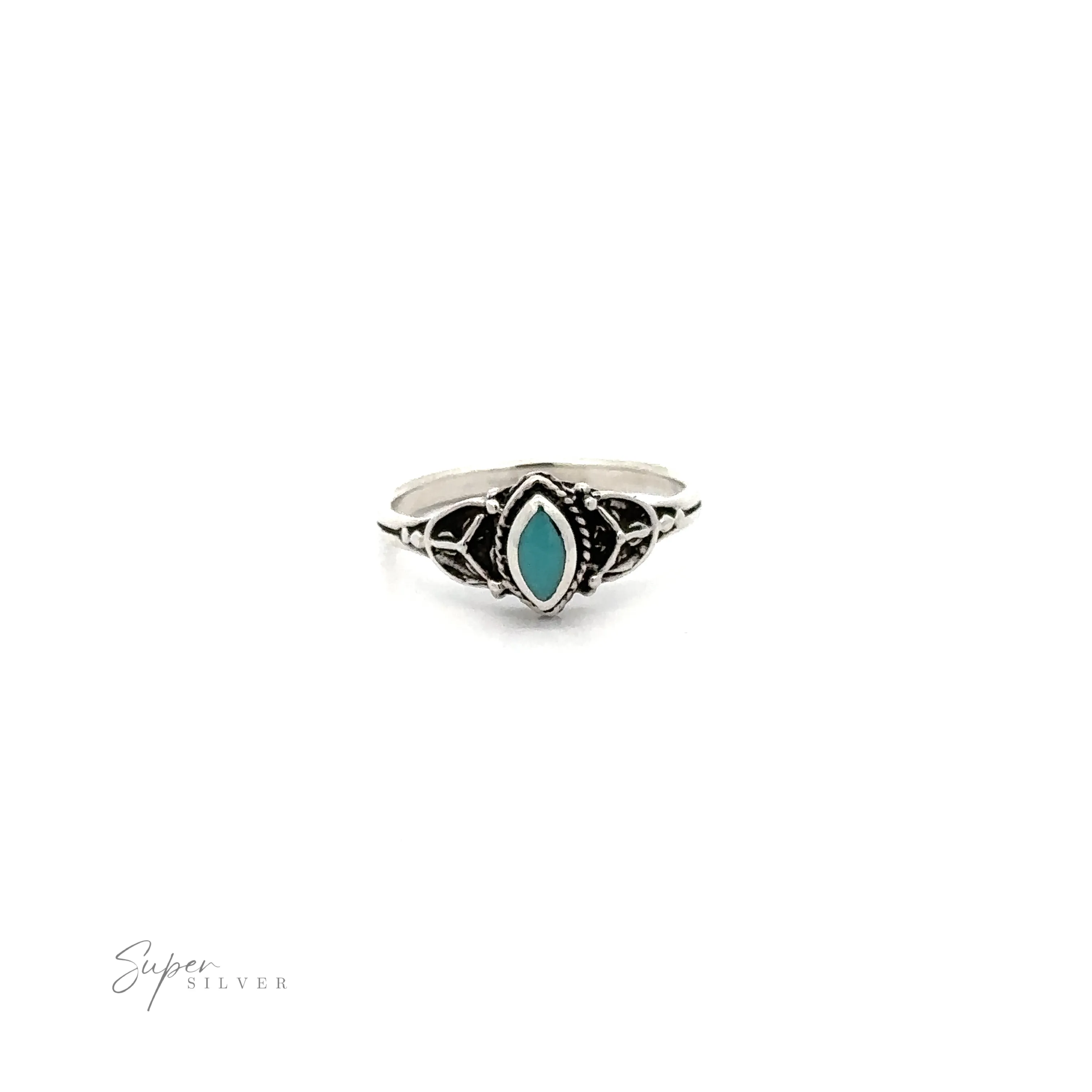 Tiny Marquise Inlay Stone Ring