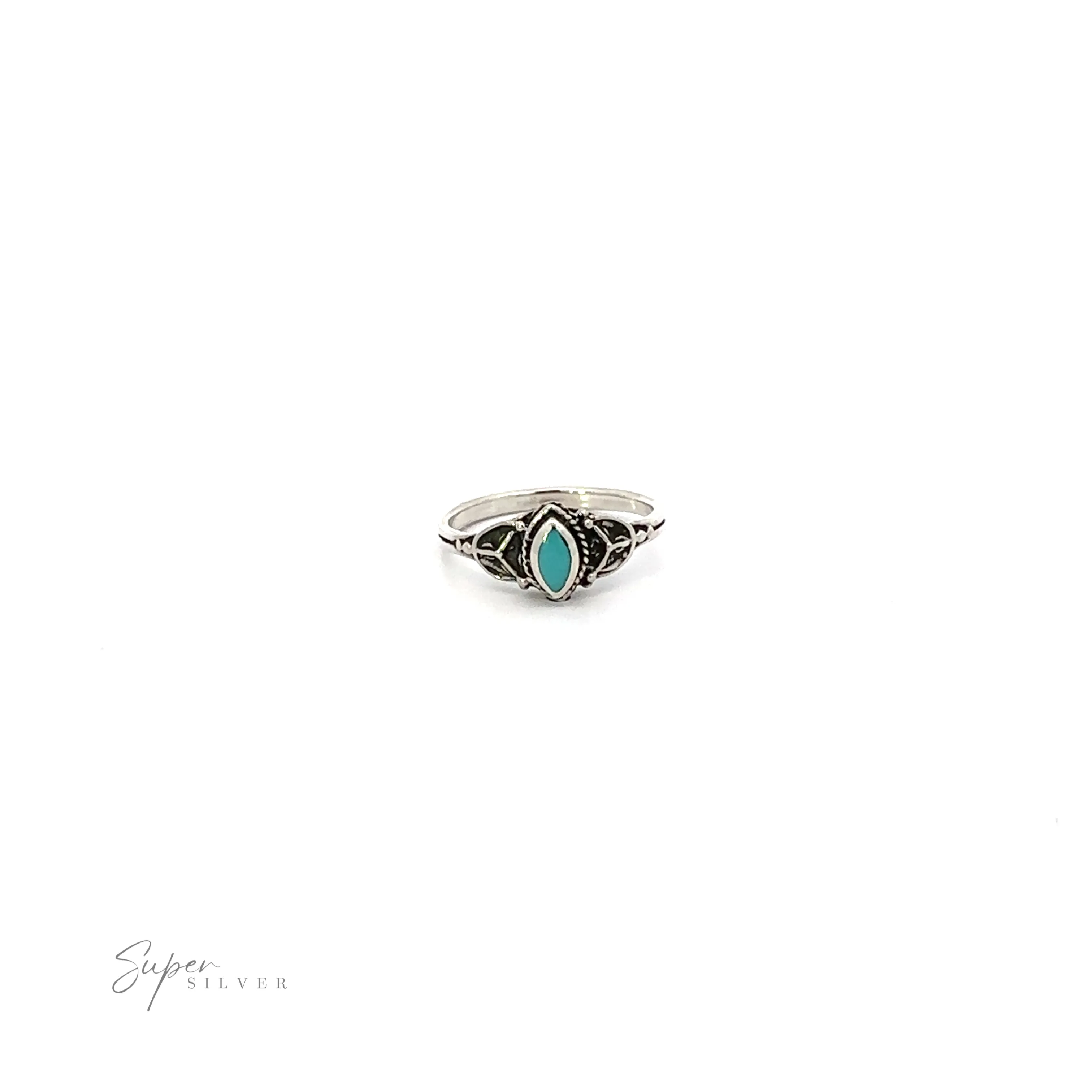 Tiny Marquise Inlay Stone Ring