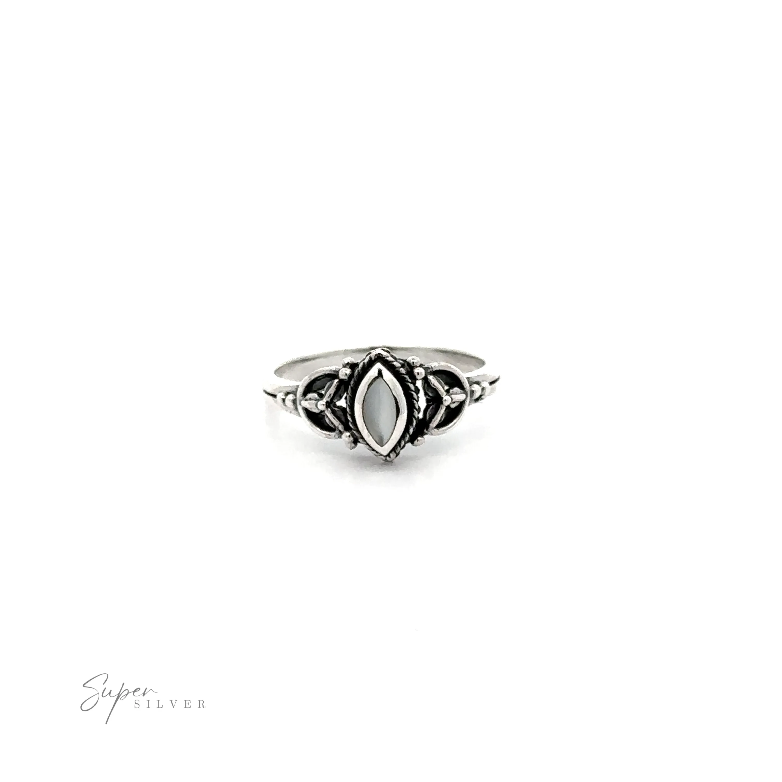 Tiny Marquise Inlay Stone Ring