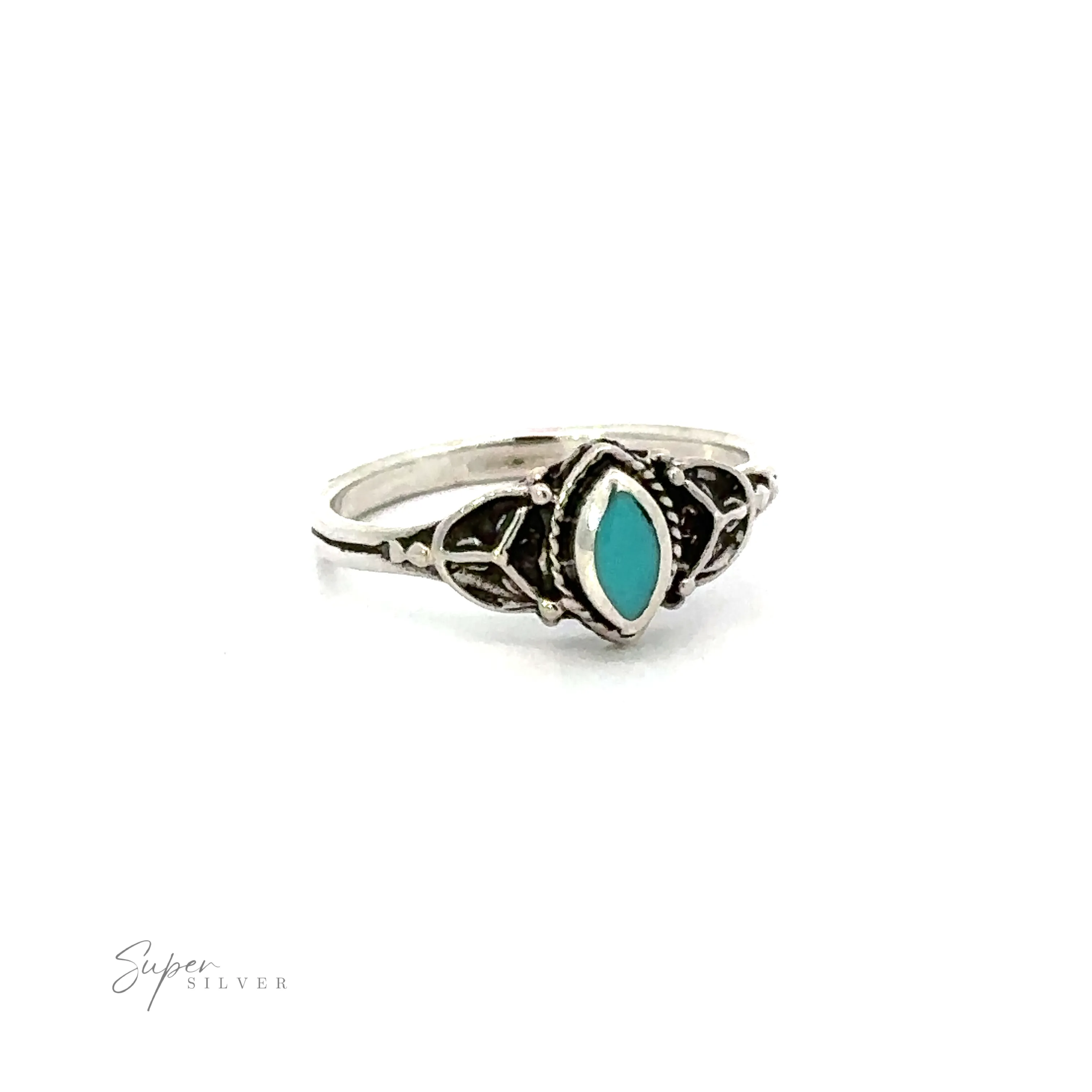 Tiny Marquise Inlay Stone Ring