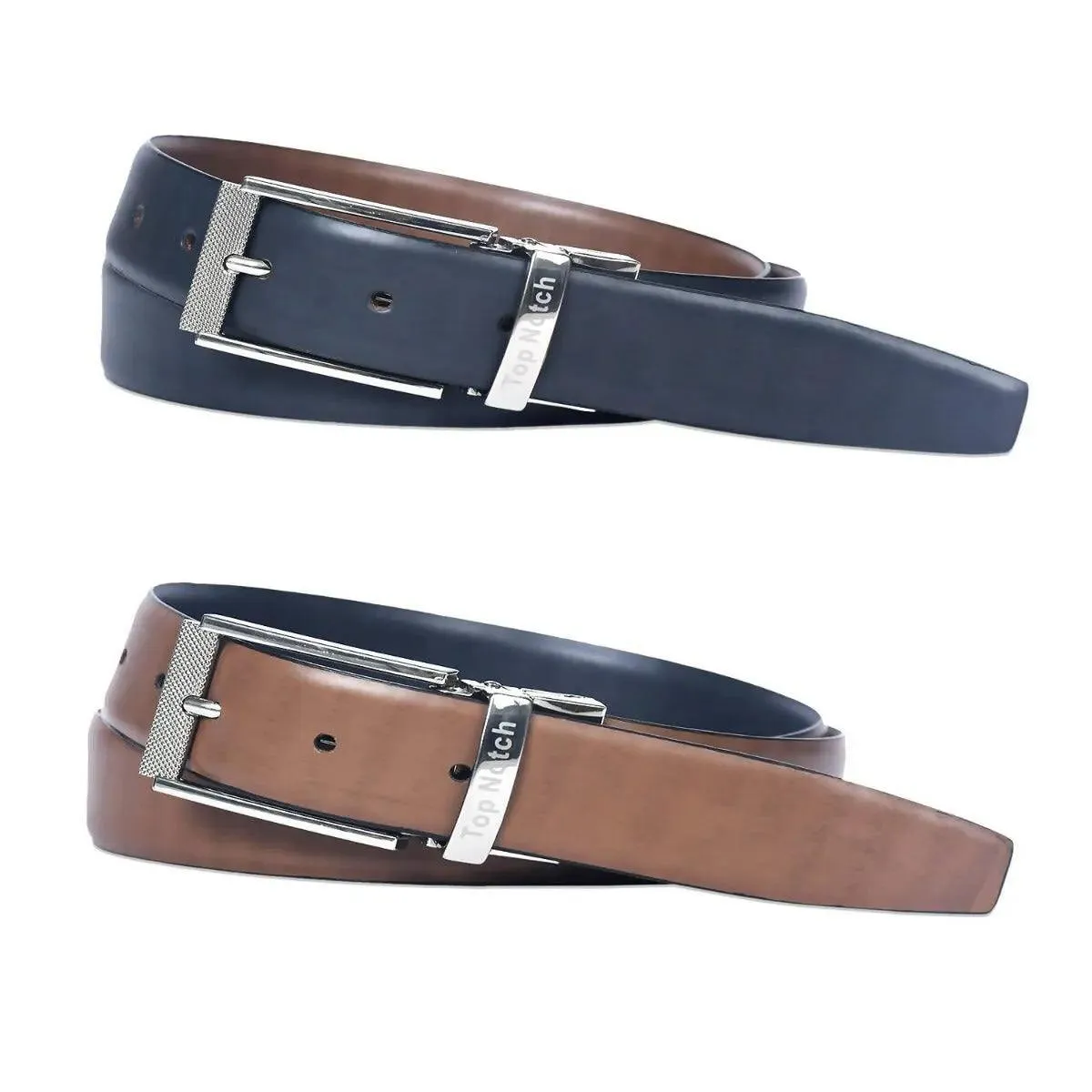 Top Notch Leather Belt for Men Colour - Black / Brown Reversible Italian Belt (SKU TP0018)
