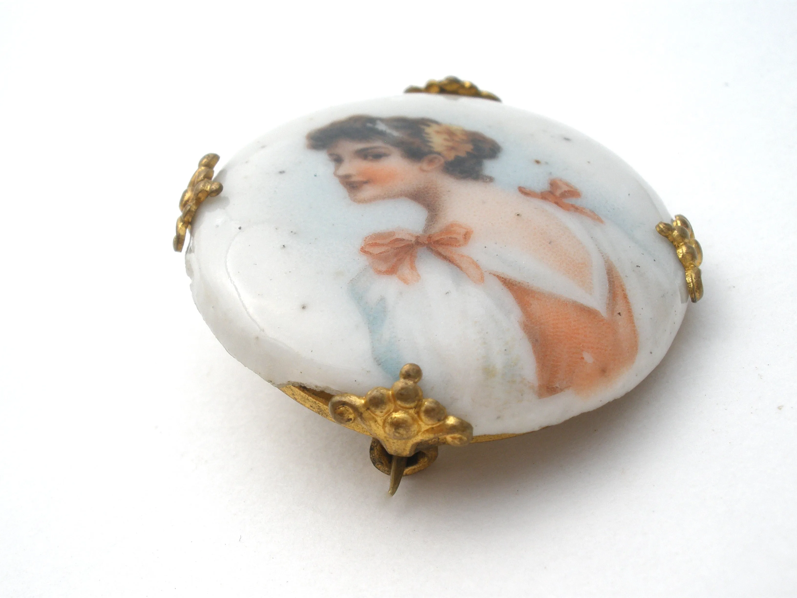 Victorian Lady Portrait Brooch Pin