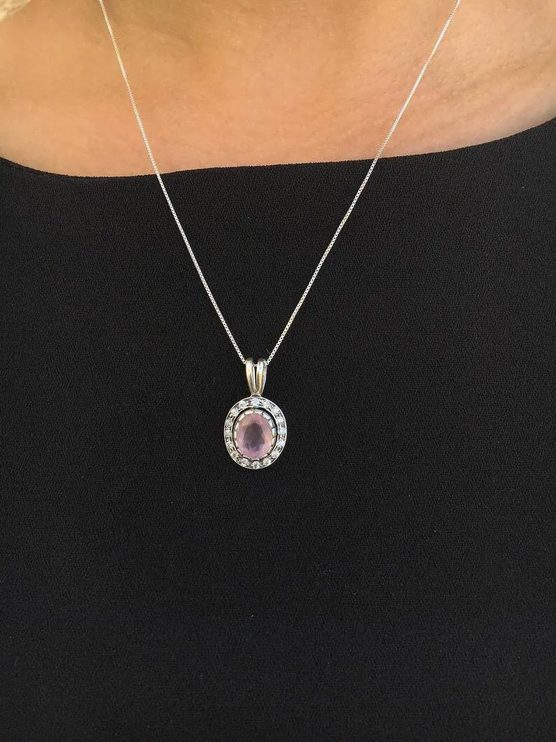 Vintage Garnet Pendant - Natural Garnet Necklace - Red Oval Necklace