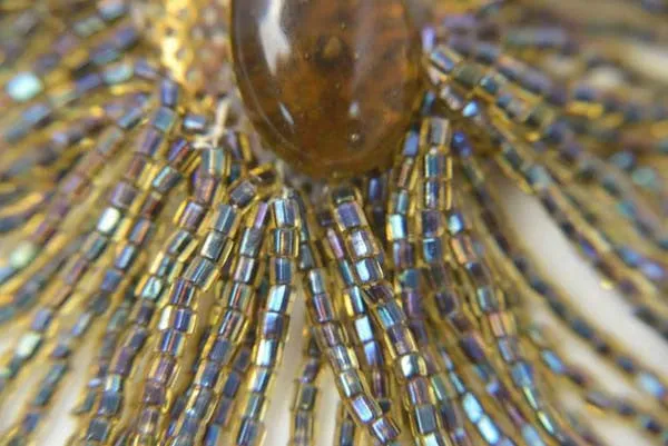 Vintage Lion's Head Waterfall Iridescent Topaz Brooch