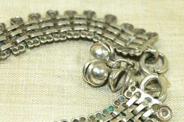 Vintage Silver Anklet with bells from India