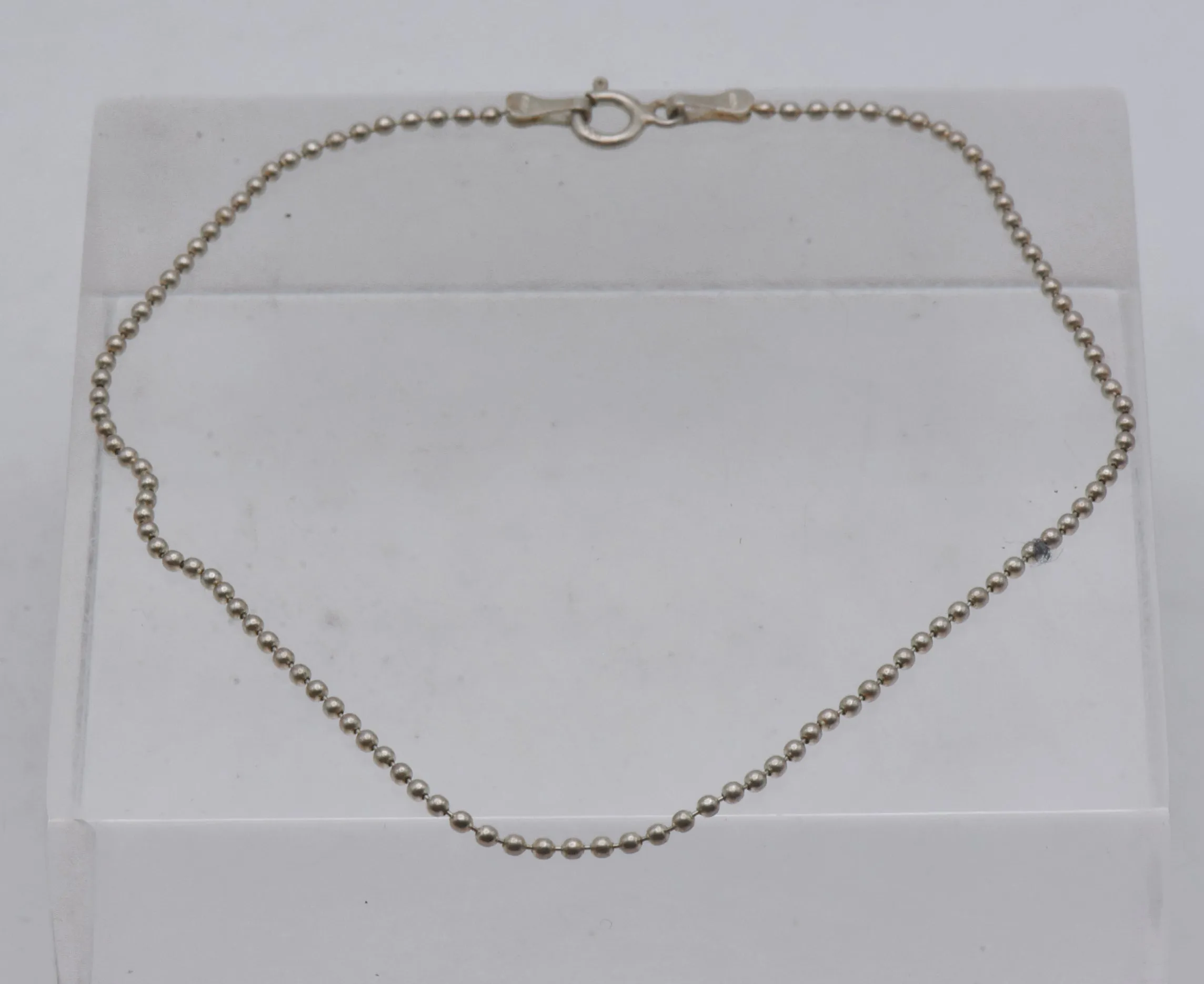 Vintage Sterling Silver Ball Link Chain Anklet - 9.25"