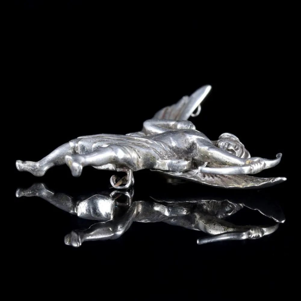 Vintage Sterling Silver Eros Brooch Dated 1948