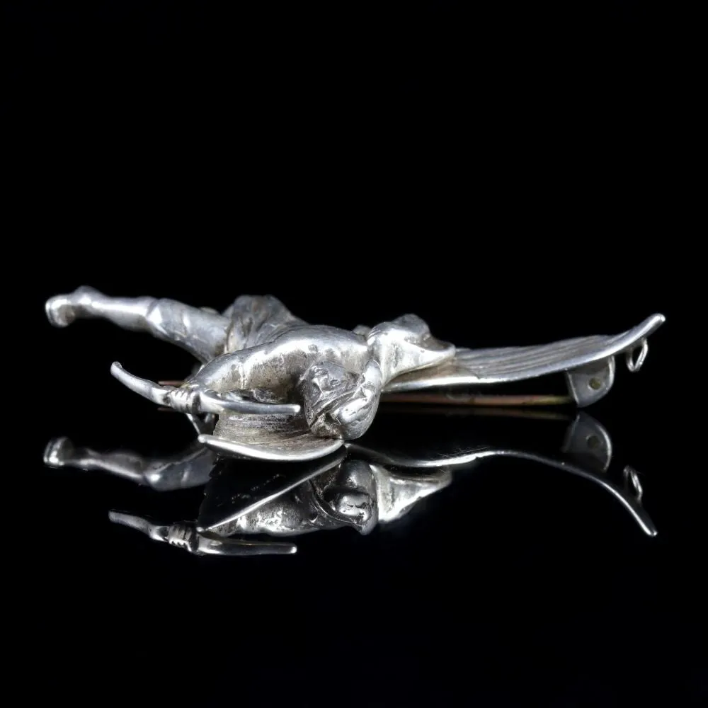 Vintage Sterling Silver Eros Brooch Dated 1948