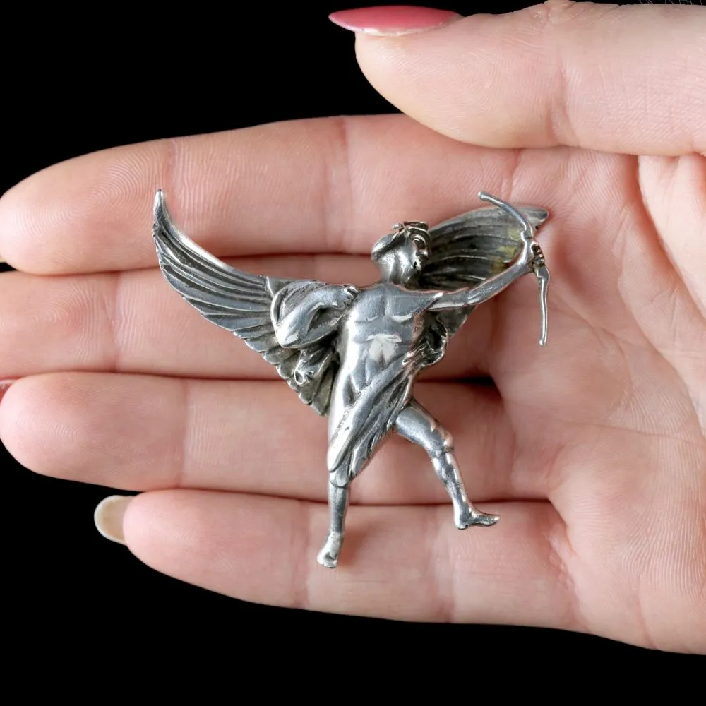 Vintage Sterling Silver Eros Brooch Dated 1948