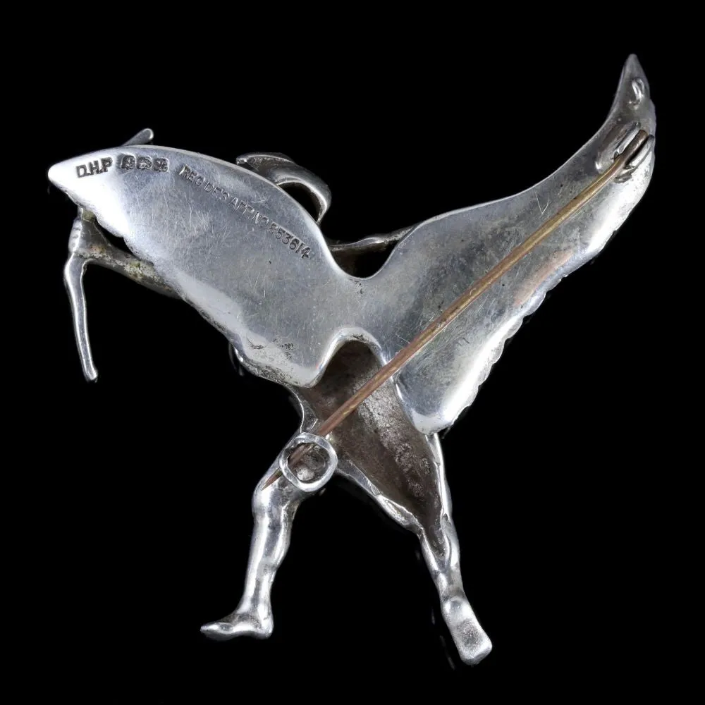 Vintage Sterling Silver Eros Brooch Dated 1948