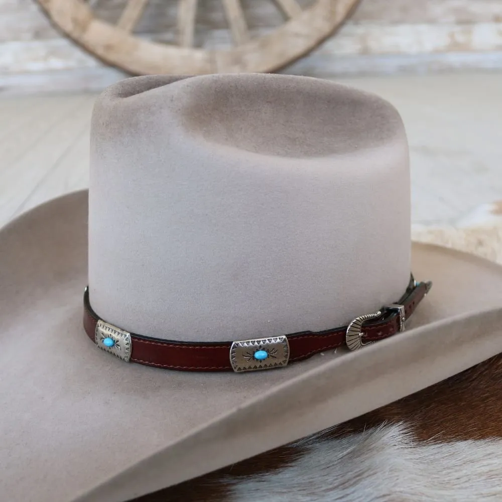 Western Leather Hat Band - The Silver Wing