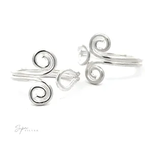 Wire Spiral Swirl Adjustable Toe Ring