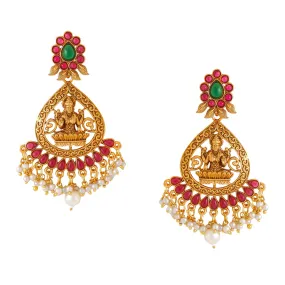 Yellow Chimes Earrings for Women and Girls Traditional Chandbali Earrings Gold Plated | Beads Drop Temple Earrings | Birthday Gift for girls and women Anniversary Gift for Wife (Style 4)